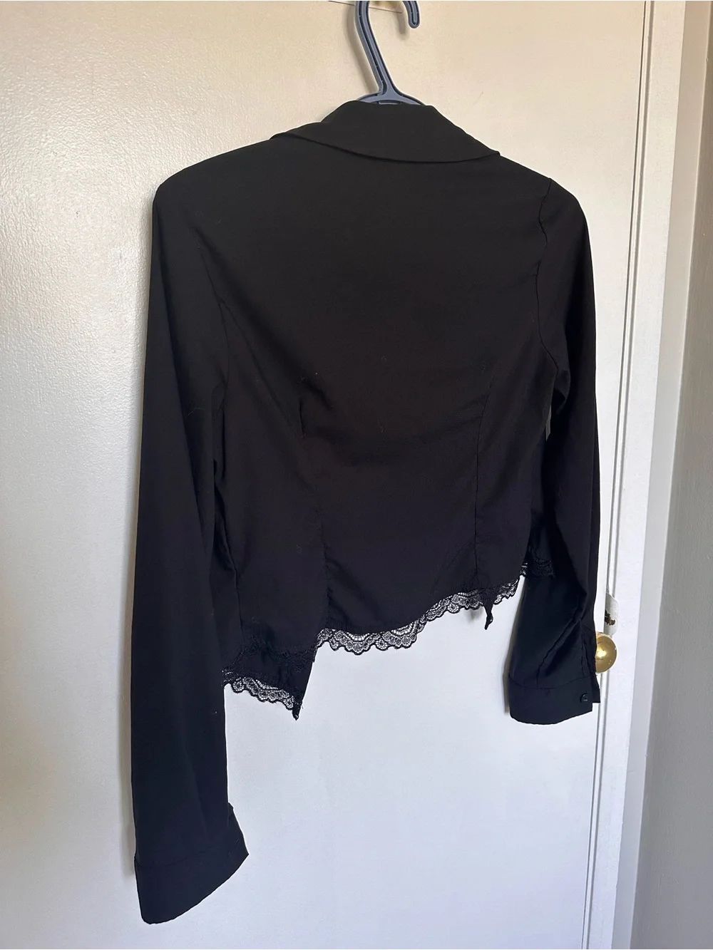 Dazy Black Women's Button-Up Top - Size M - Picture 3 of 6